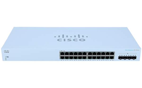 Cisco - CBS220-24T-4X-EU - Business 220 Series CBS220-24T-4X - Switch - smart - 24 x 10/100/1000 + 4 x 10 Gigabit SFP+ (uplink) - rack-mountable