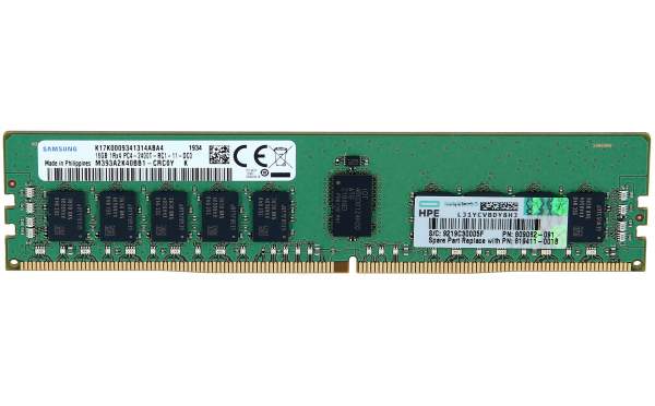 HPE - 819411-001 - E Memory 16GB 1Rx8 DDR4 2400MHz PC4-2400T 1.20V 16 GB 2.400 MHz - 16 GB - DDR