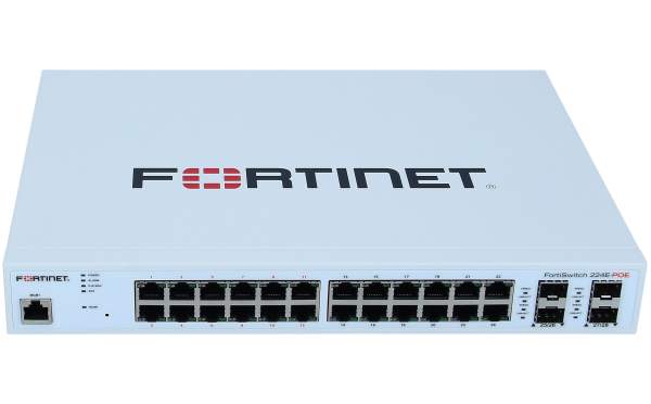 Fortinet - FS-224E-POE - Layer 2/3 FortiGate switch controller compatible PoE+ switch with 24 GE RJ4