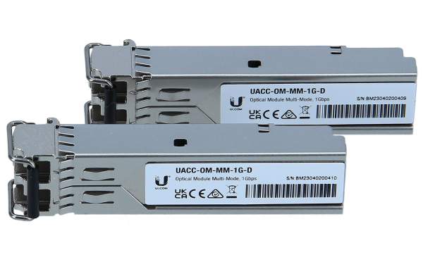 Ubiquiti - UACC-OM-MM-1G-D-20 - SFP (mini-GBIC) transceiver module - GigE - LC single-mode - up to 550 m - 850 nm (pack of 20)