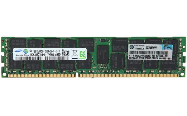 HPE - 647901-B21 - 16GB (1x16GB) Dual Rank x4 PC3L-10600 (DDR3-1333) Registered CAS-9 LP Memory Kit - 16 GB - 1 x 16 GB - DDR3 - 1333 MHz - 240-pin