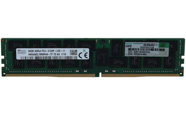 HP - 752373-091 - 64GB 1*64GB 4Rx4 PC4-17000P-L DDR4-2133MHZ LRDIMM - 64 GB - DDR4