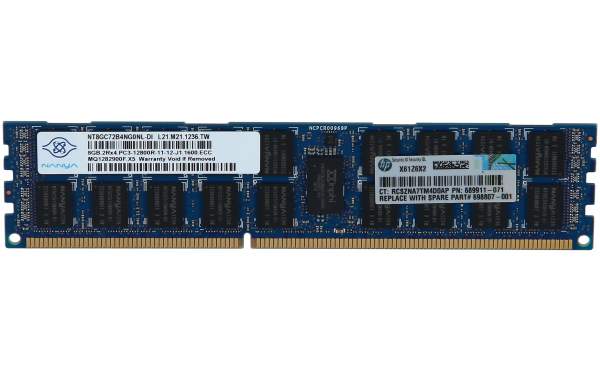 HPE - 698807-001 - HP 8GB (1x8GB) Dual Rank x4 PC3-12800R (DDR3-1600) Registered CAS-11 Memory K