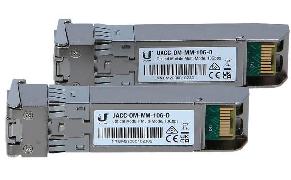 Ubiquiti - UACC-OM-MM-10G-D-20 - SFP+ transceiver module - 10 GigE - LC multi-mode - up to 300 m - 850 nm - (pack of 20)