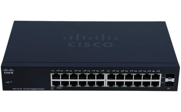 Cisco - SG112-24-EU - SG112-24 ungemanaged L2 Gigabit Ethernet (10/100/1000) 1U Schwarz
