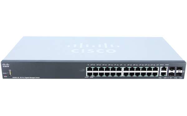 Cisco - SG350-28P-K9-EU= - Cisco SG350-28P Managed L3 Gigabit Ethernet (10/100/1000) Schwarz Pow