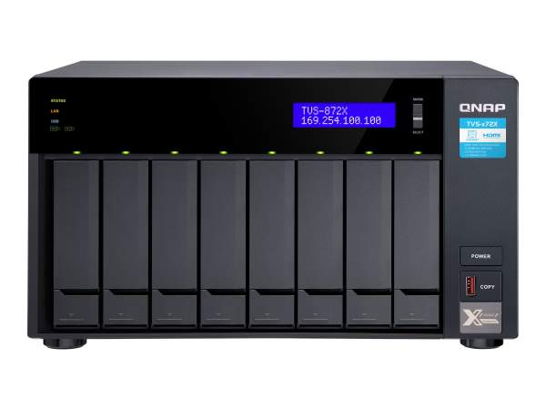 QNAP - TVS-872X-I3-8G - NAS server - 8 bays - SATA 6Gb/s - RAID 0 1 5 6 10 50 - JBOD - RAM 8 GB - Gi