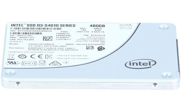 Intel - SSDSC2KG480G801 - Intel Solid-State Drive D3-S4610 Series - 480 GB SSD - intern - 2.5" (
