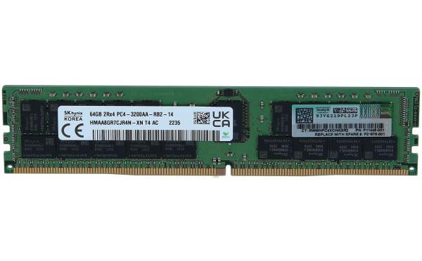HP - P06035-B21 - SmartMemory - DDR4 - module - 64 GB - DIMM 288-pin - 3200 MHz / PC4-25600 - CL22 - 1.2 V - registered