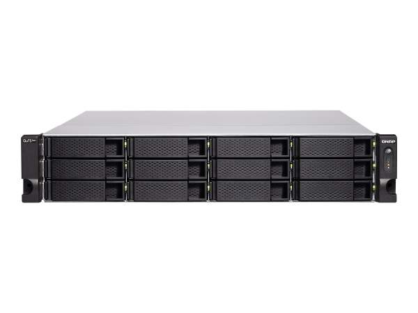 QNAP - TSH1283XURPE2236128G - TS-h1283XU-RP - NAS server - 12 bays - rack-mountable - SATA 6Gb/s - RAID 0 1 5 6 10 50 - JBOD - RAID TP - RAM 128 GB - Gigabit Ethernet / 10 - Gigabit Ethernet / 10Gbps SFP+ - iSCSI support - 2U