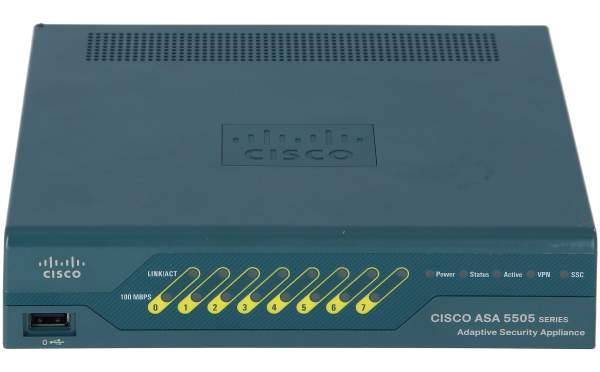 Cisco - ASA5505-UL-BUN-K8 - ASA 5505 Appliance with SW, UL Users, 8 ports, DES