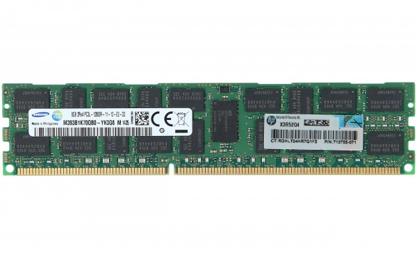 HPE - 713755-071 - HP 8GB (1x8GB) Dual Rank x4 PC3L-12800R (DDR3-1600) Registered CAS-11 Low Vol