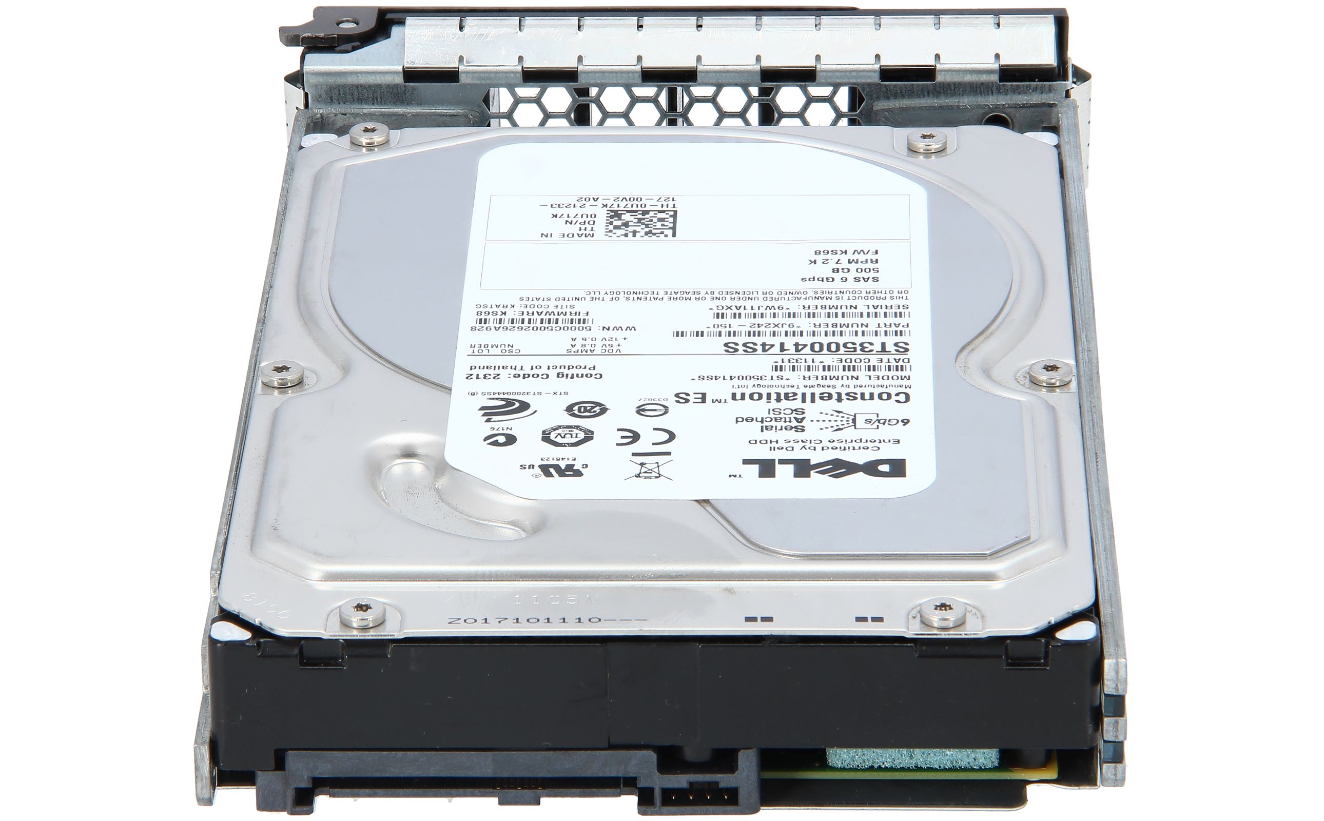Certified Refurbished DELL 500GB 7.2K SAS 3.5 INCH HDD U717K