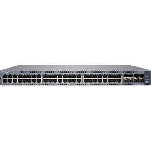 Juniper - EX4100-48MP-CHAS - Multigigabit 48 port PoE++ (up to 90 W) switch - 16x100 MB/ 1GbE/2.5GbE + 32x10 MB/100 MB/1GbE - 4x10GbE uplinks - 4x25GbE stacking/uplink ports - chassis only - no Fans or PSUs