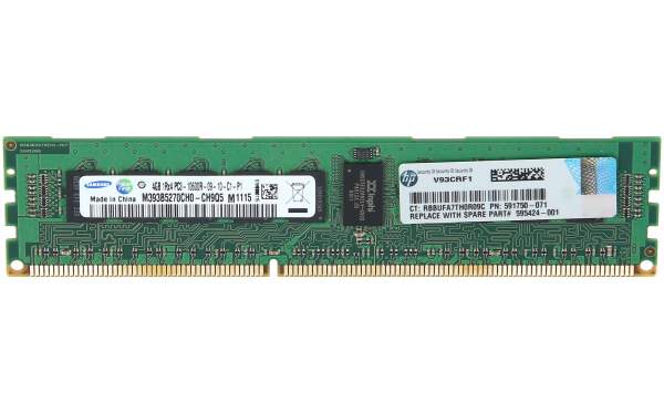 HP - 591750-071 - HP 4GB 1x4GB Single Rank x4 PC3-10600 DDR3-1333