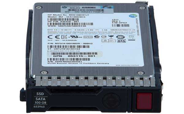 HPE - 653965-001 - 100GB 3G SATA MLC 2.5" SSD