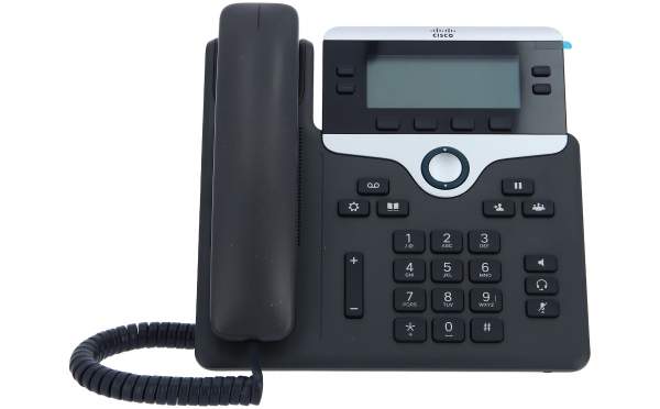 Cisco - CP-7841-K9 - 7841 - IP Phone - Nero - Argento - Cornetta cablata - Policarbonato - Scrivania/Parete - 4 linee