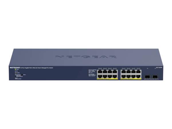 Netgear - GS716TPP-100EUS - Switch - smart - 16 x 10/100/1000 (PoE+) + 2 x 1000Base-X SFP (uplink) -