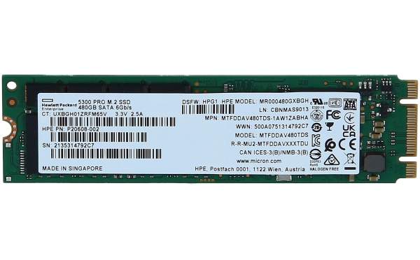 HPE - P47818-B21 - Read Intensive - SSD - 480 GB - internal - M.2 2280 - SATA 6Gb/s - Multi Vendor