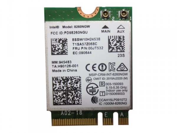 Lenovo - 00JT532 - Lenovo Netzwerkadapter - M.2 Card - 802.11b, 802.11a, 802.11g, 802.11n, Bluet