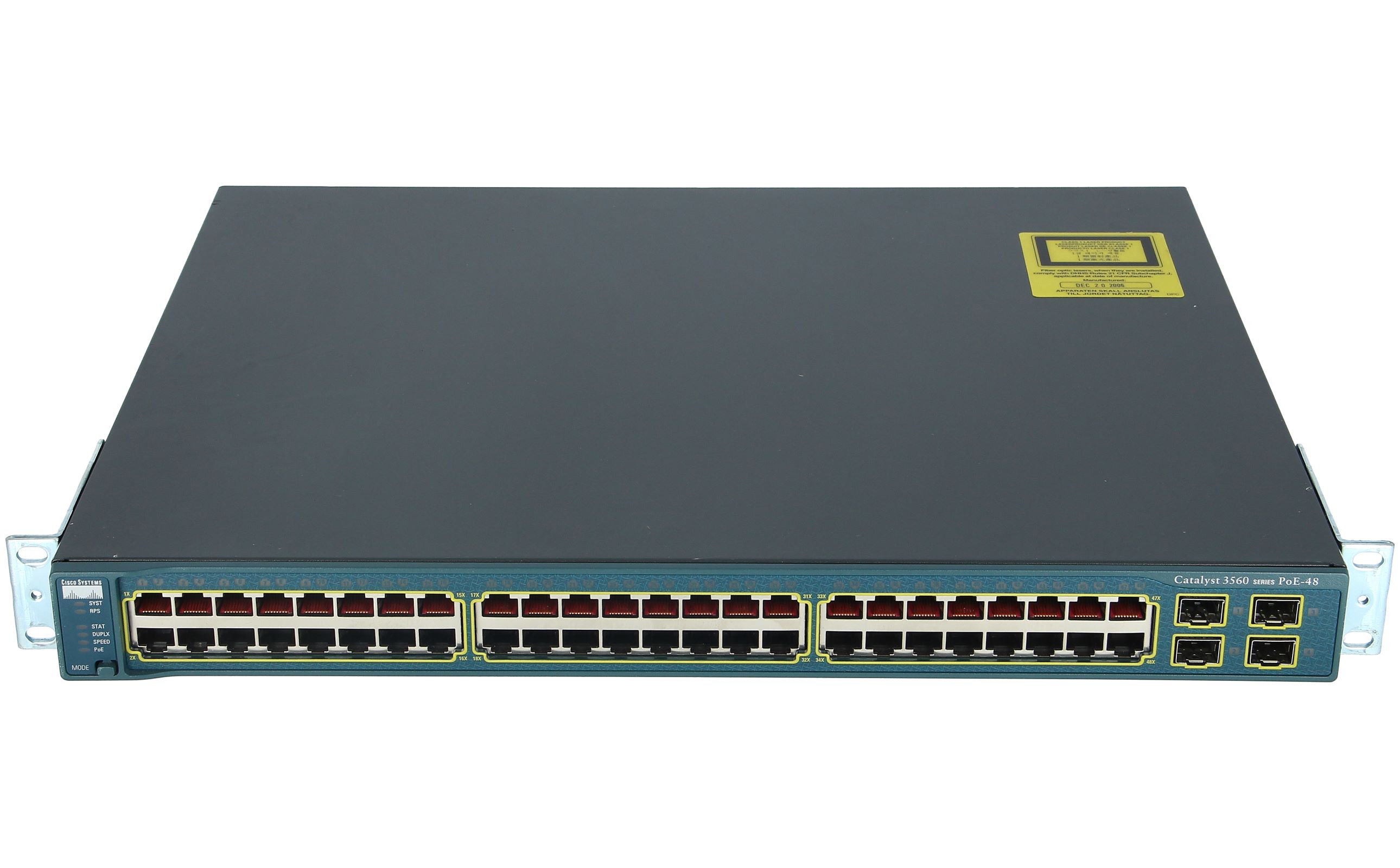 4 SFP Uplink Used/ Cisco WS-C3560G-48PS-S 48 Ethernet PoE ports 