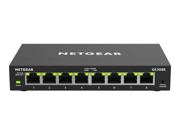 Netgear - GS308E-100PES - Plus GS308E - Switch - Smart - 8 x 10/100/1000