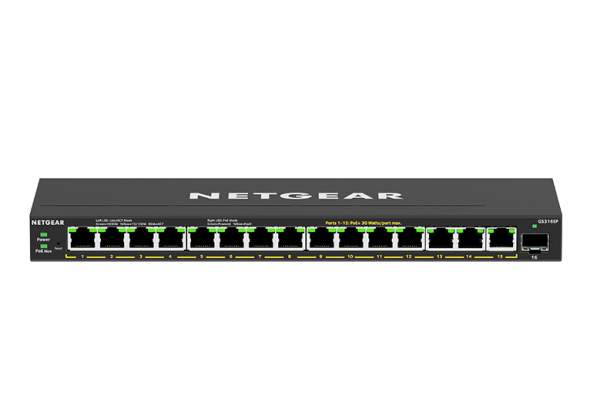 Netgear - GS316EP-100PES - Plus GS316EP - Switch - managed - 15 x 10/100/1000 (PoE+)