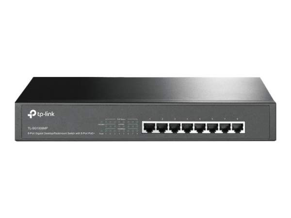 TP-Link - TL-SG1008MP - Switch - unmanaged - 8 x 10/100/1000 (PoE+) - desktop - rack-mountable - PoE+ (126 W)