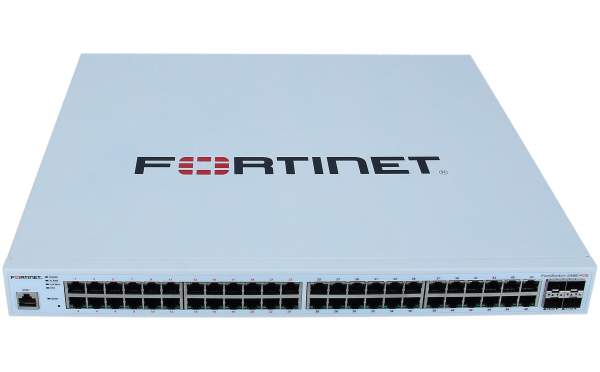 Fortinet - FS-248E-POE - Layer 2/3 FortiGate switch controller compatible PoE+ switch with 48 GE RJ4