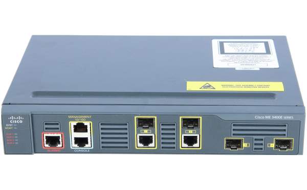 Cisco - ME-3400EG-2CS-A - ME 3400E - Gestito - L3 - Gigabit Ethernet (10/100/1000) - Supporto Power over Ethernet (PoE) - Montaggio rack - 1U