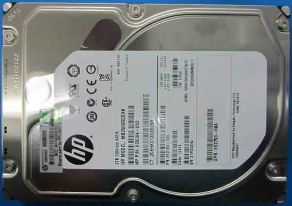 HPE - 659570-001 - Midline 3,5" SATA 2.000 GB - Festplatte - 7.200 rpm - Intern