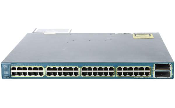 Cisco - WS-C3560E-48PD-SF - Catalyst 3560E 48 10/100/1000 PoE+2*10GE(X2),1150W,IPB s/w