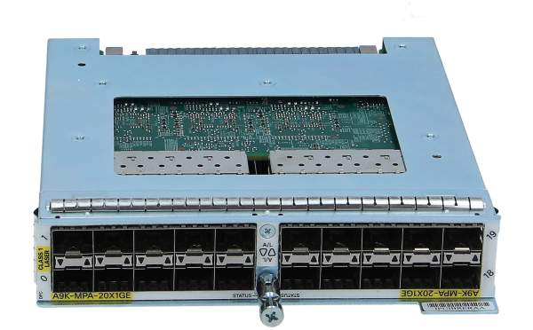 Cisco - A9K-MPA-20X1GE - A9K-MPA-20X1GE - Gigabit Ethernet - 1000 Mbit/s - IEEE 802.3ab - SFP - 1000BASE-SX - 5 - 40 °C