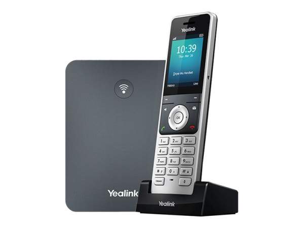 Yealink - W76P - Cordless phone / VoIP phone with caller ID - 1900 MHz - DECT\CAT-iq - 3-way call capability - SIP - SIP v2 - RTCP-XR - VQ-RTCPXR - 10 lines - Classic Gray