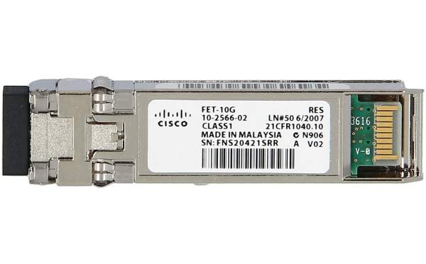 Cisco - FET-10G= - SFP (mini-GBIC) transceiver module - 10 GigE / LC/PC multi-mode - up to 100 m - 850 nm