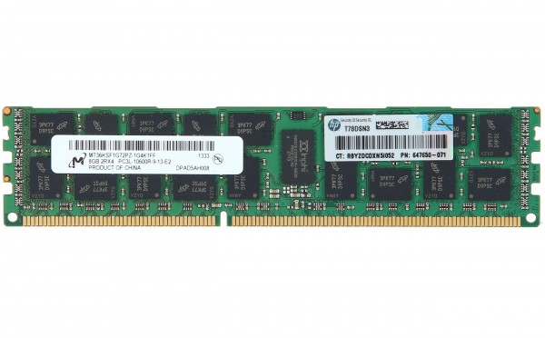 Samsung - 664690-001 - 8GB 1x8GB 2Rx4 DDR3 1333MHz PC3L-10600R CAS-9 ECC Registered Low Voltage Memory - 8 GB - DDR3