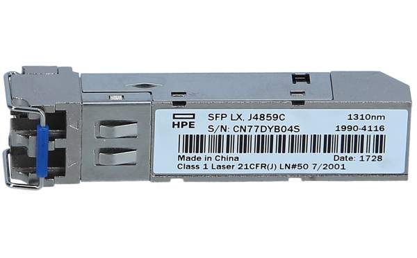 HPE - J4859C - SFP (mini-GBIC) transceiver module - GigE - 1000Base-LX - LC single-mode - up to 10 km - 1310 nm