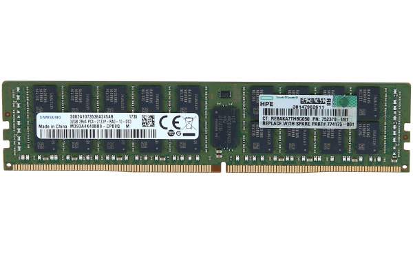 HP - 752370-091 - 32GB DDR4-2133 - 32 GB - 1 x 32 GB - DDR4 - 2133 MHz - 288-pin DIMM