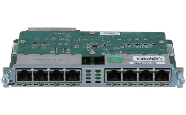 Cisco - EHWIC-D-8ESG-P= - Eight port 10/100/1000 Ethernet switch interface card w/ PoE