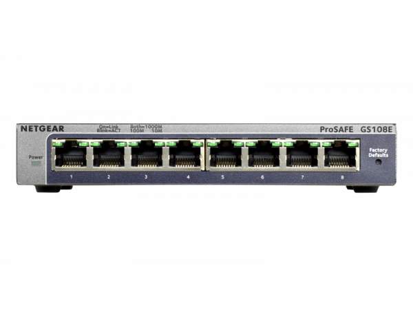 Netgear - GS108E-300PES - Plus GS108Ev3 - Switch - unmanaged - 8 x 10/100/1000