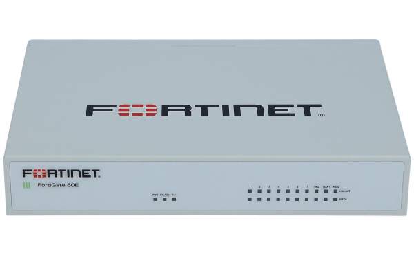 Fortinet - FG-60E - 10 x GE RJ45 ports (including 7 x Internal Ports, 2 x WAN Ports, 1 x DMZ Port).