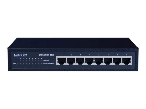 LANCOM - 61457 - GS-1108 - Switch - 8 x 10/100/1000 - Desktop - 8 x Gigabit Ethernet RJ-45