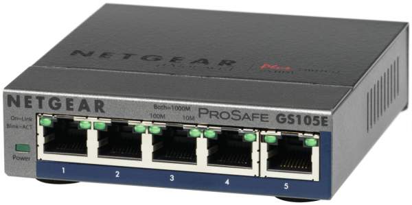 Netgear - GS105E-200PES - Plus GS105Ev2 - Switch - unmanaged - 5 x 10/100/1000