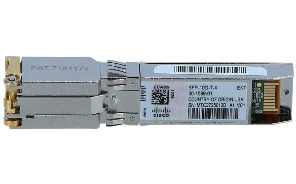 Cisco - SFP-10G-T-X= - SFP+ transceiver module - 10 GigE - 100Base-TX - 1000Base-T - 10GBase-T - RJ-45 - up to 100 m