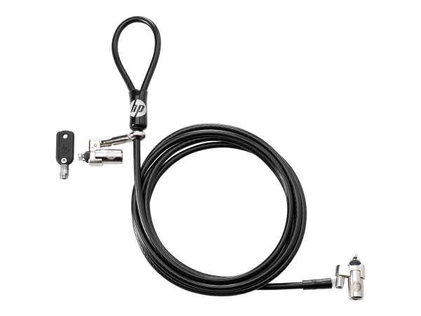 HP - 1AJ39AA - Nano Keyed Cable Lock - 1,83 m - Codice - Acciaio galvanizzato - Nero - Metallico