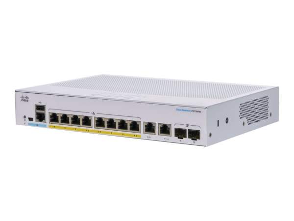 Cisco - CBS250-8P-E-2G-EU - Business 250 Series 250-8P-E-2G - Switch - L3 - Smart - 8 x 10/100/1000