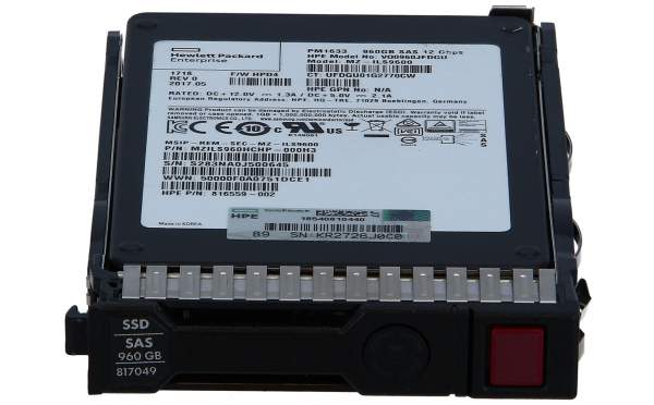 HP - 816568-B21 - HPE 960GB 12G SAS Read Intensive-3 SFF 2.5-in SC 3yr Wty Solid State Drive