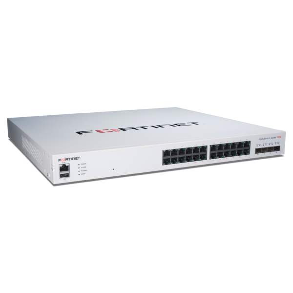 Fortinet - FS-424E-POE - Layer 2/3 FortiGate switch controller compatible switch with 24 GE RJ45, 4x