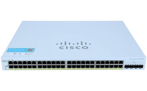 Cisco - CBS220-48P-4X-EU - Business 220 Series CBS220-48P-4X - Switch - smart - 48 x 10/100/1000 (PoE+) + 4 x 10 Gigabit SFP+ (uplink) - rack-mountable - PoE+ (382 W)