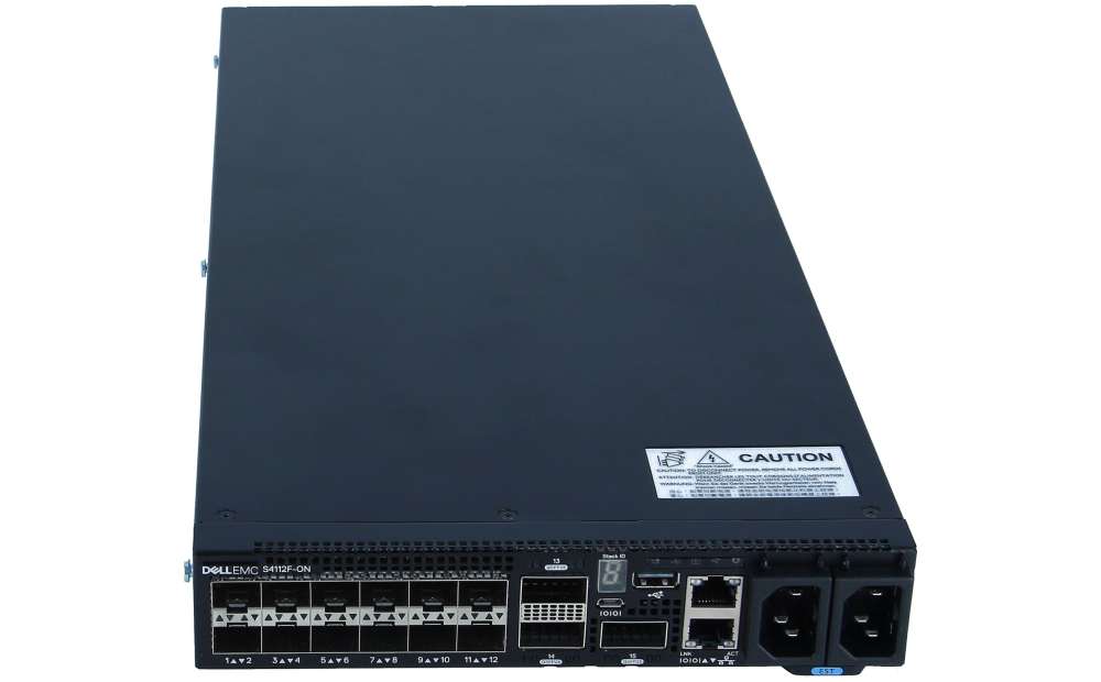 DELL - 210-AOYR - EMC Networking S4112F - Switch - L3 - Managed - 12 x 10  Gigabit SFP+ + 3 x 100 Gigabit QSFP28